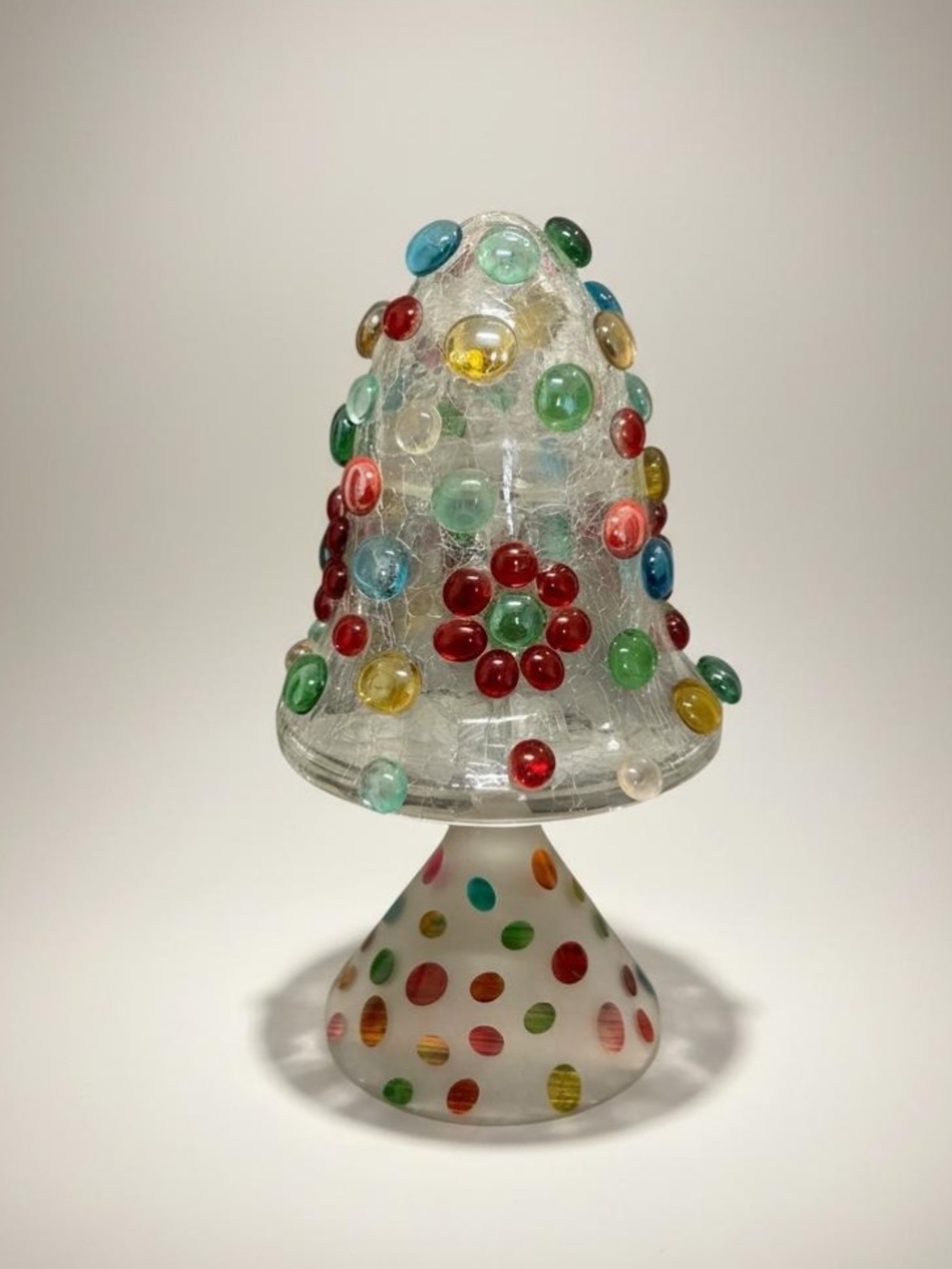 Handmade Art Glass Christmas Tree – 12" Mosaic Gem Design